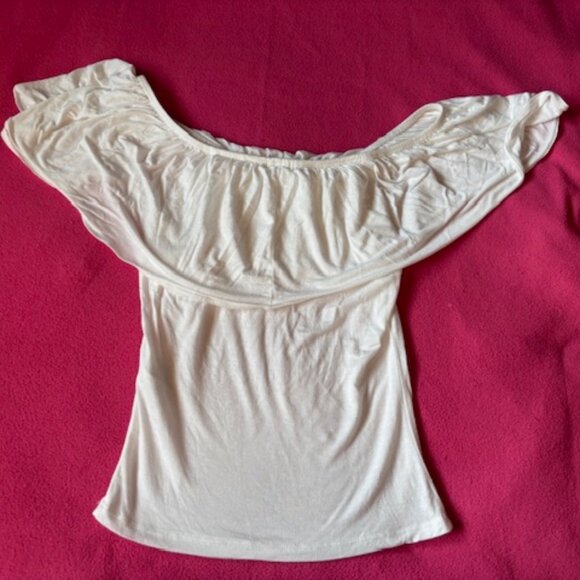 Garage White Top with Ruffle Ladies Junior Size XS - Picture 7 of 11